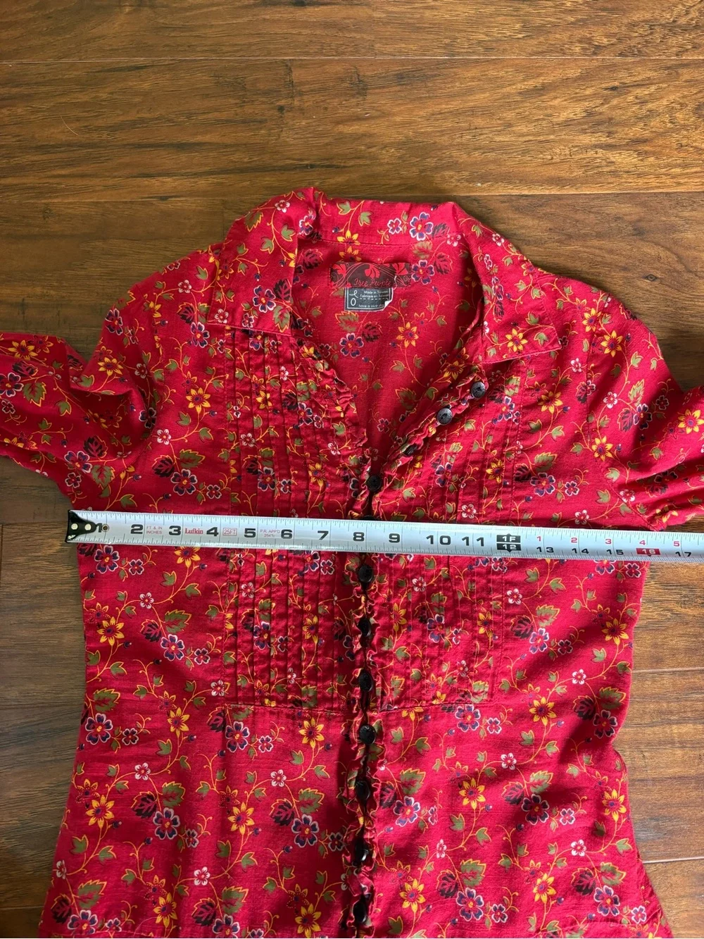 Vintage Free People Button Front Long Sleeve Floral Dress
